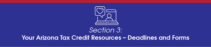 Arizona Tax Credit Resources, Deadlines and Forms